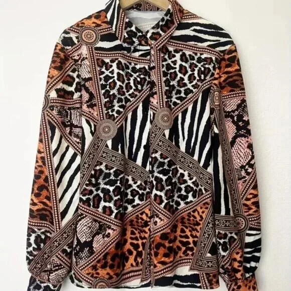 Elegant Animal Print Blouse (Color: Mixed) - Picture 3 of 3